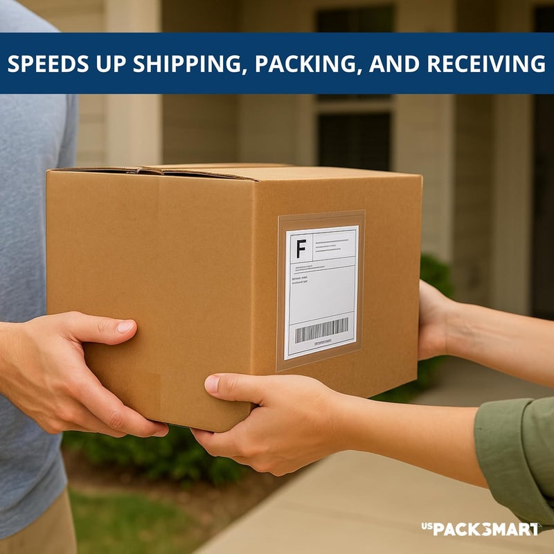 US PACK SMART 100 Units, 4.5"x5.5" Clear Packing List Shipping Pouches – Heavy Duty Self-Sealing Adhesive Envelopes, Waterproof & Tear-Proof – Ideal for Labels, Invoices & Documents - Image 5